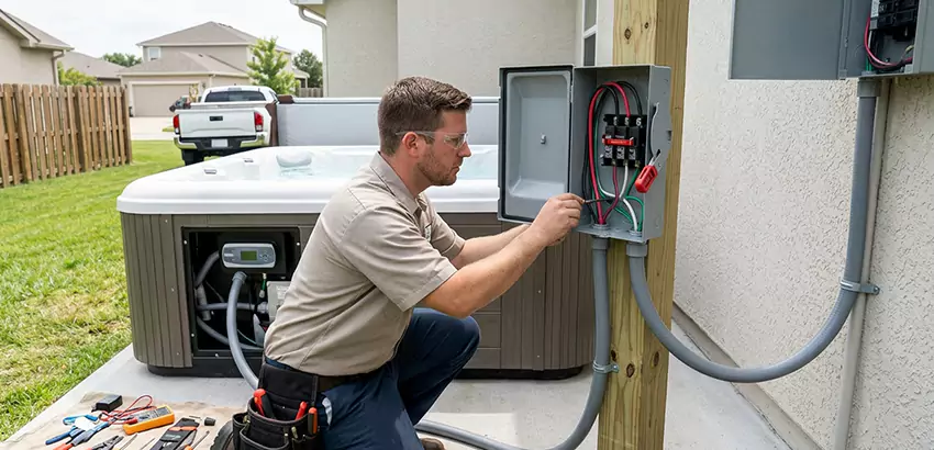 Outdoor Hot Tub Electrical Installation in Urbandale